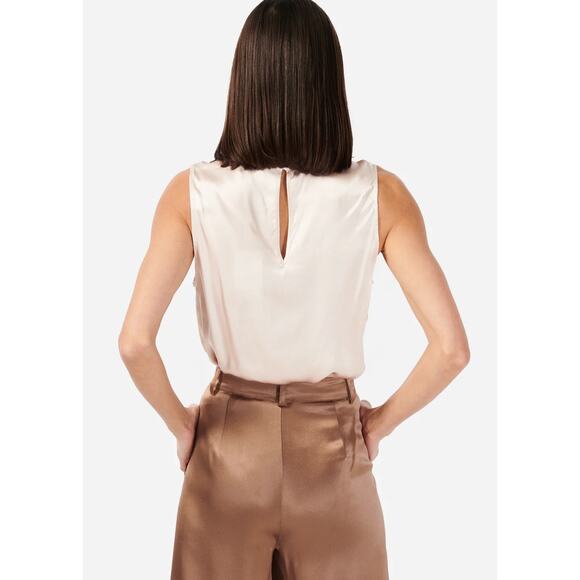 Cami NYC Delancey Silk Bodysuit Size S Oat NWT Classic Old Money European Summer - Picture 2 of 16